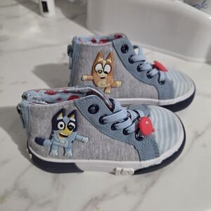 Kids Light Blue Character High-Top Sneakers